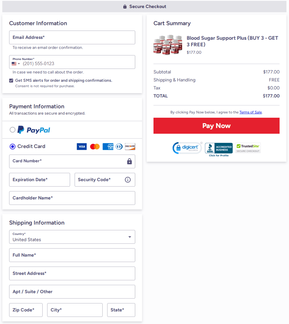 Blood Sugar Support Plus Checkout